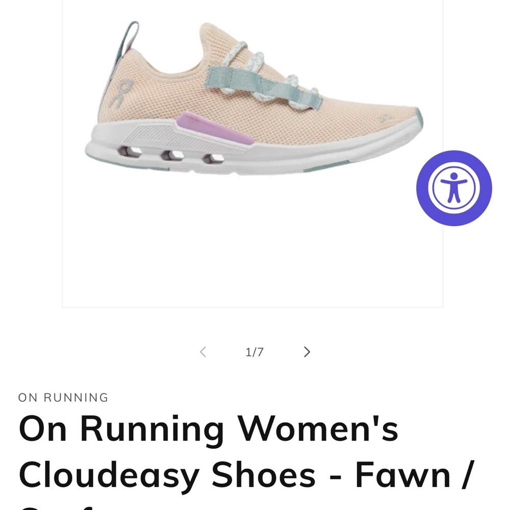 On Running women’s Cloudeasy shoes, fawn/surf, size 9.5